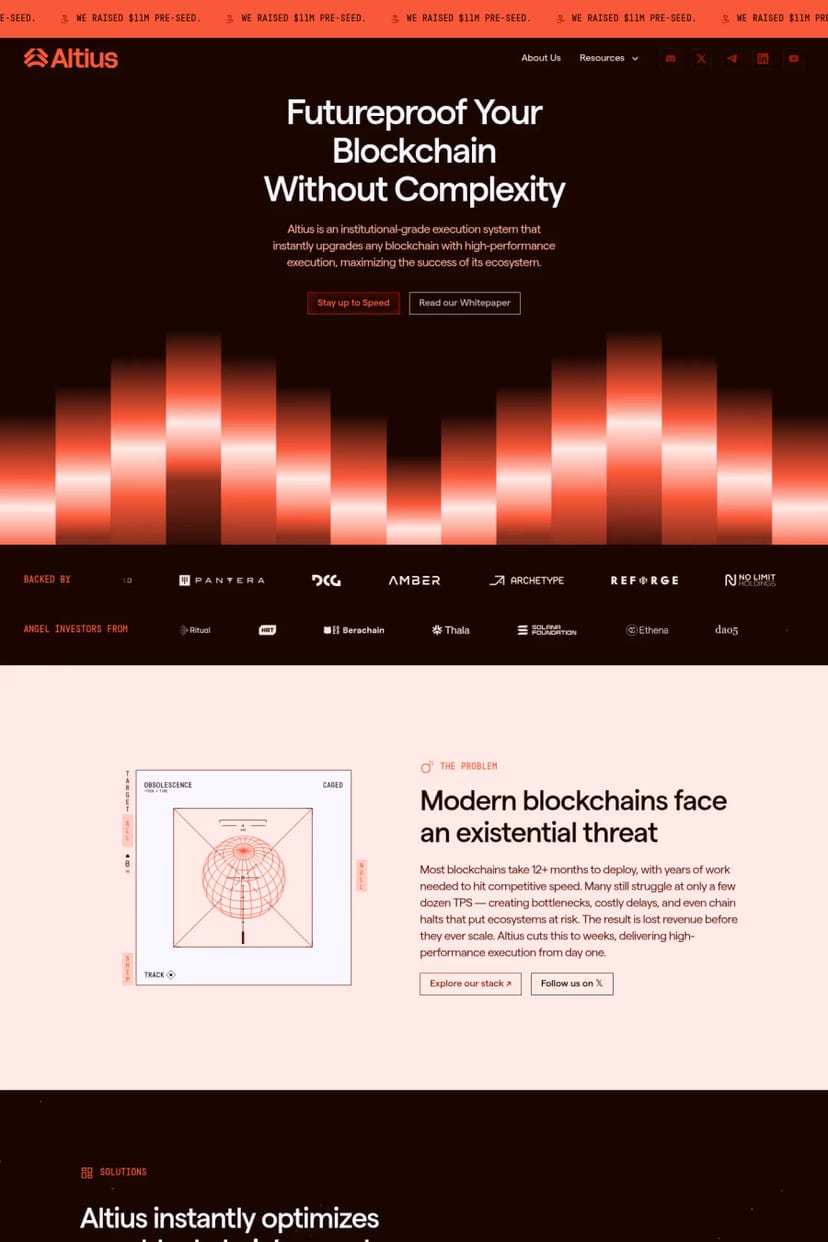 Altius — screenshot of a landing page