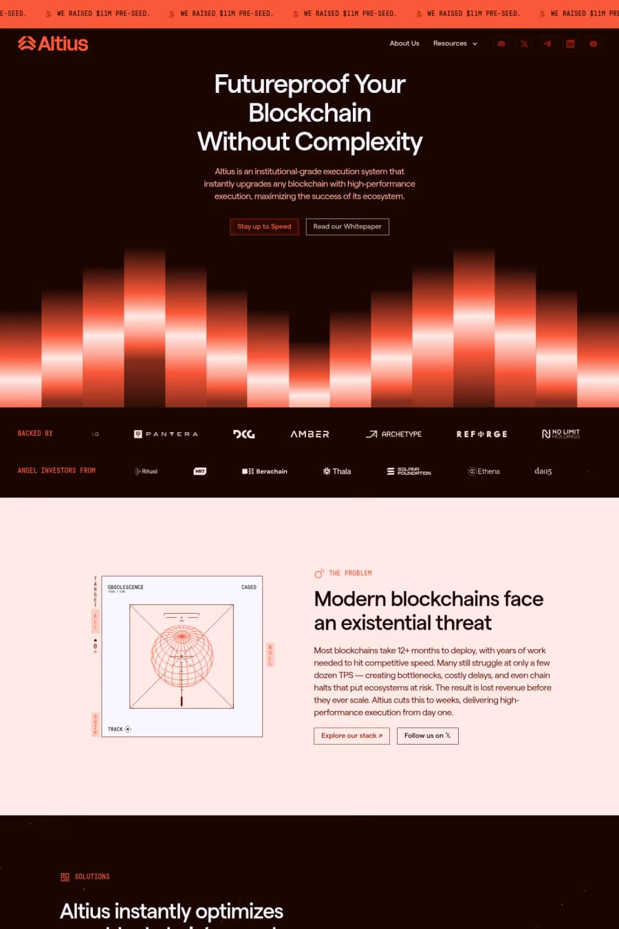 Altius — landing website screenshot