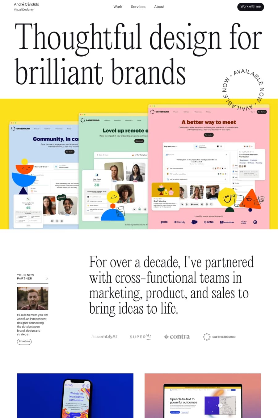Andre Candido — portfolio website screenshot