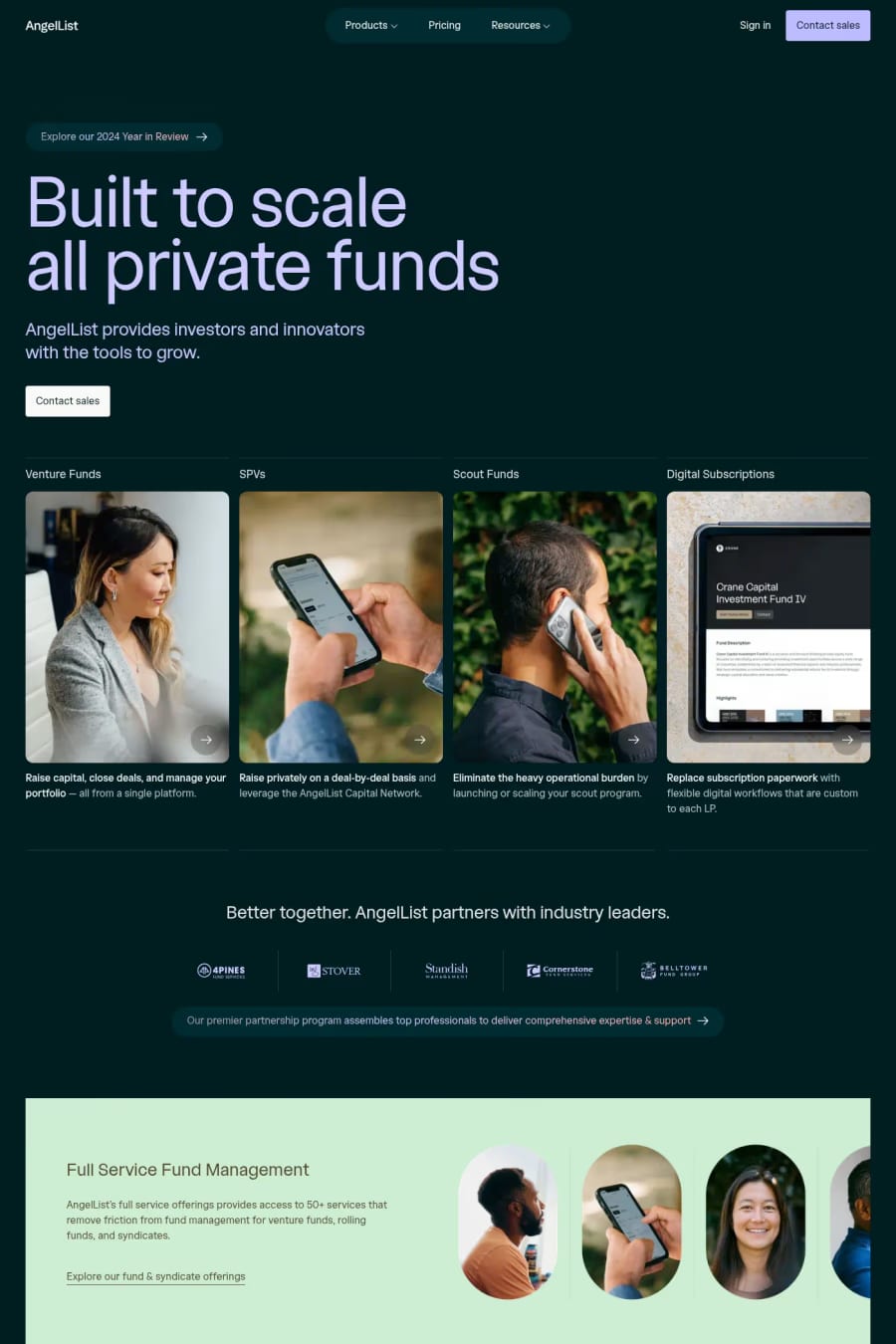 AngelList — landing website screenshot