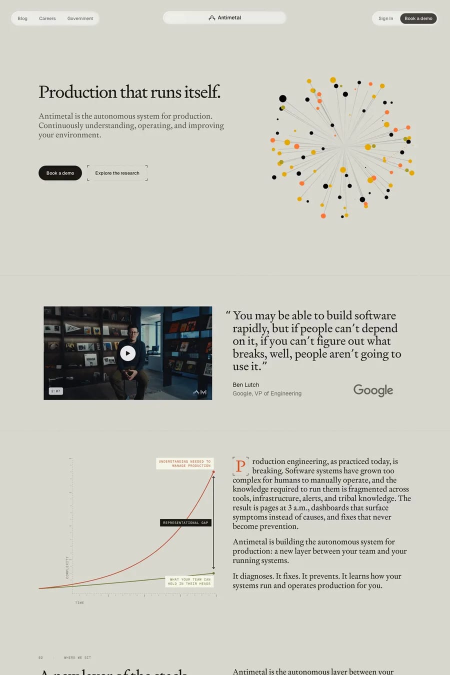 Antimetal — landing website screenshot