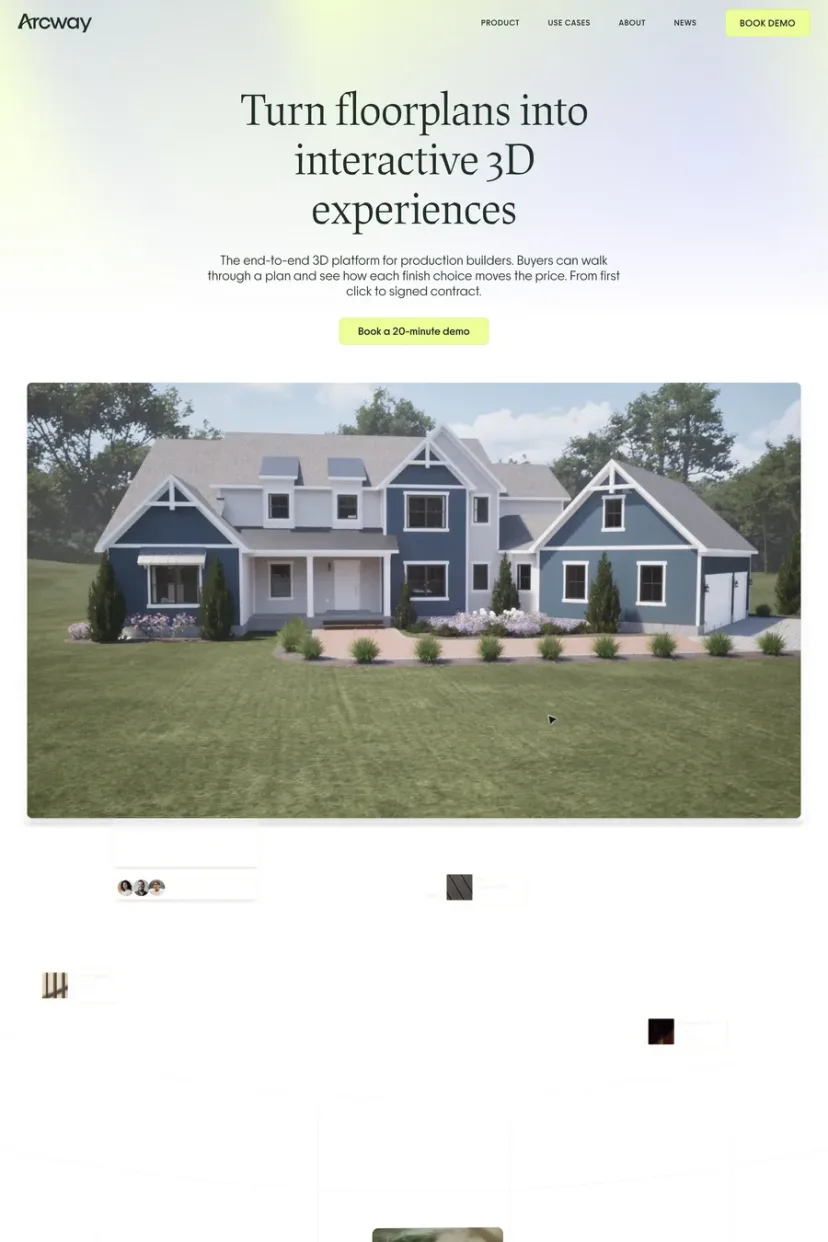 Arcway — screenshot of a landing page