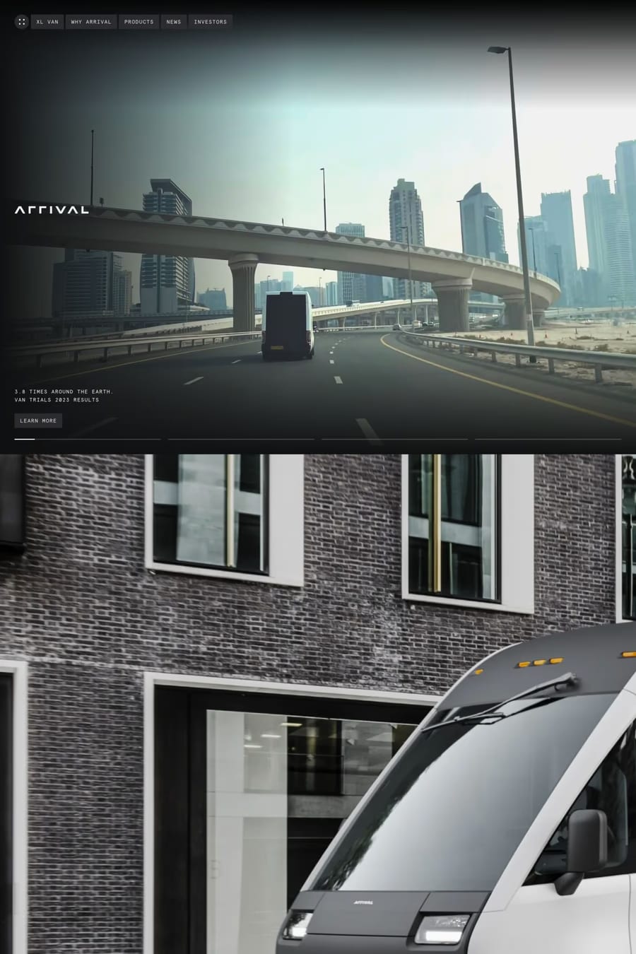 Arrival — landing website screenshot