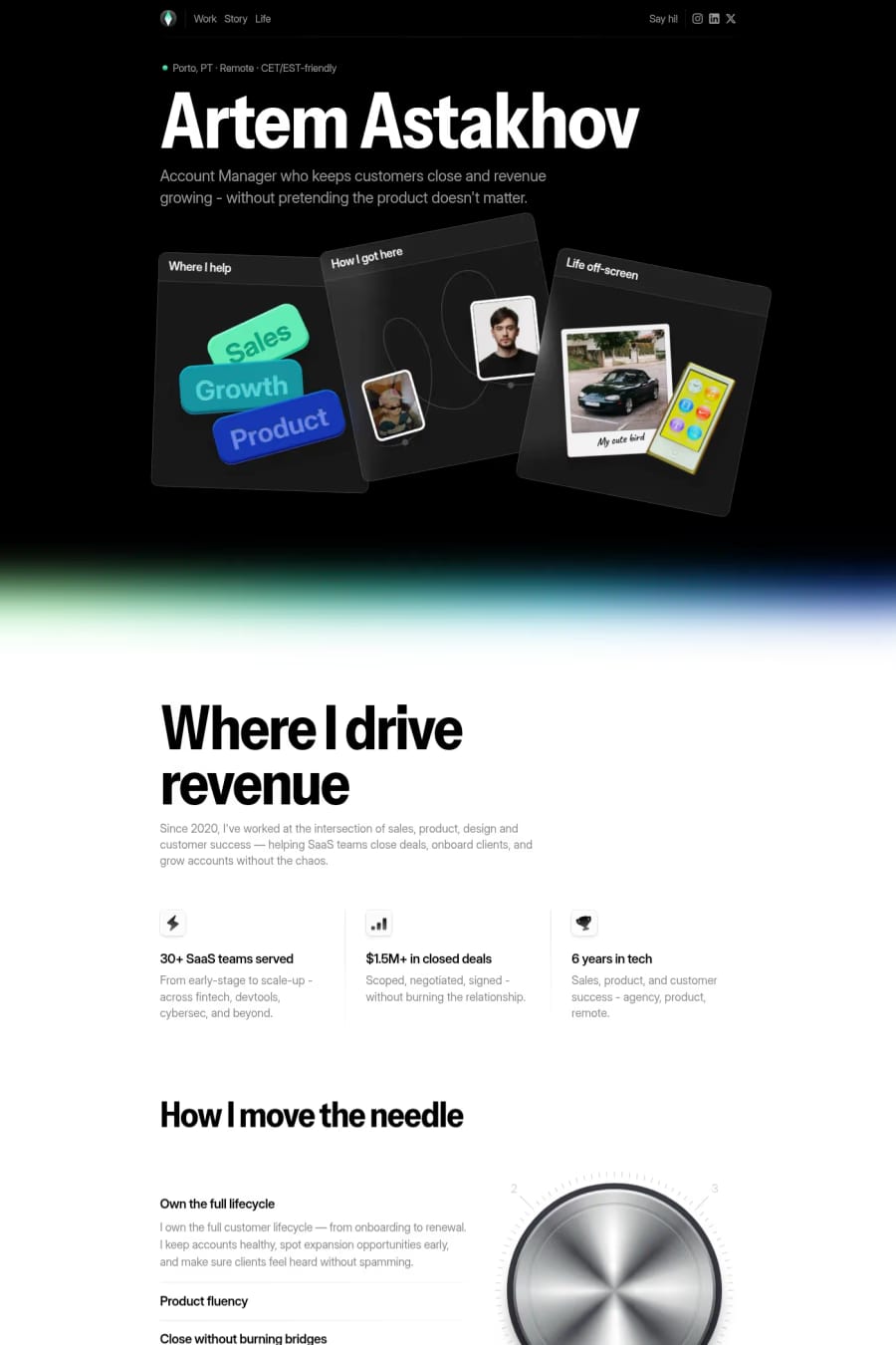 Artem Astakhov — portfolio website screenshot