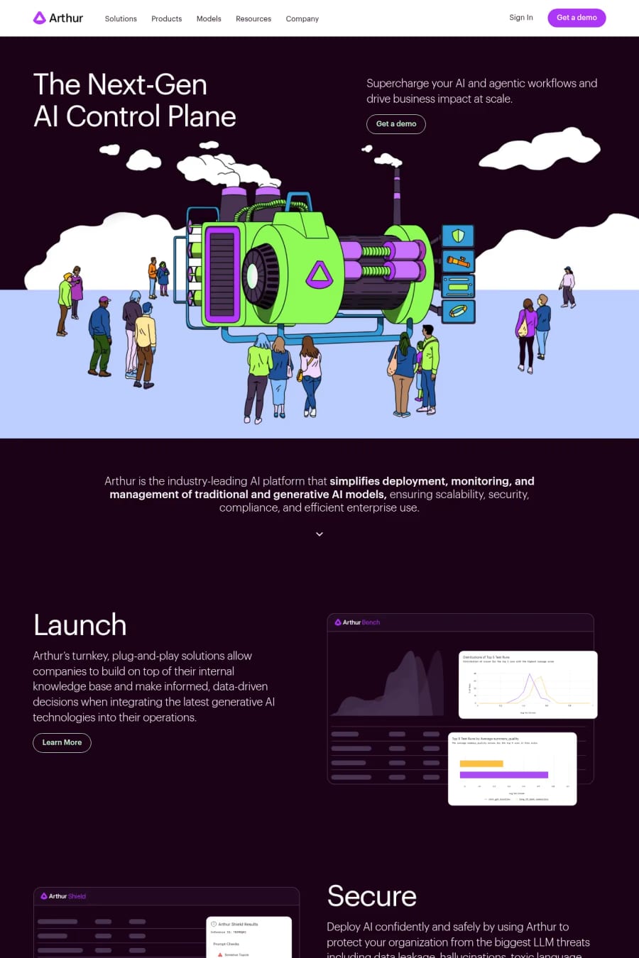 Arthur — landing website screenshot