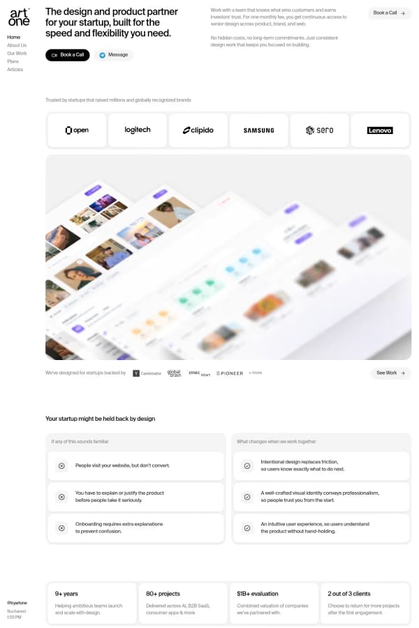 Artone Studio — agency website screenshot