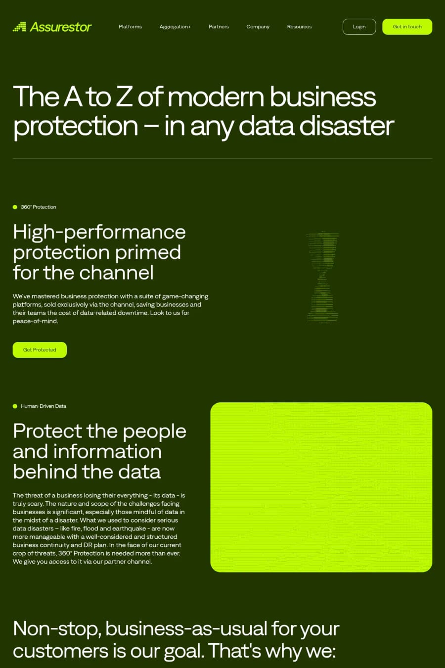 Assurestor — landing website screenshot