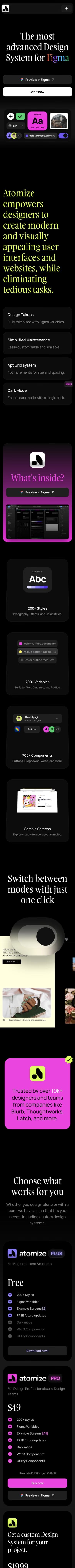 Atomize mobile screenshot
