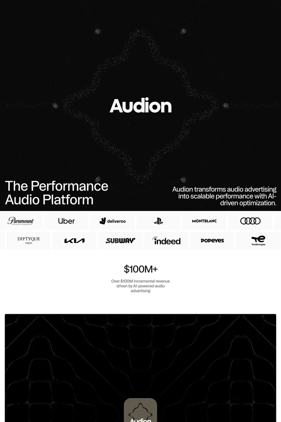 Audion — landing website screenshot