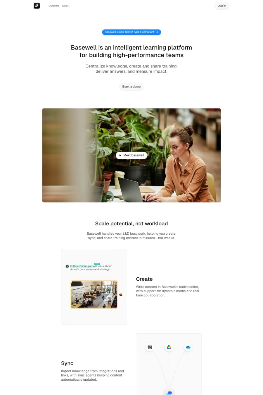 Basewell — landing website screenshot