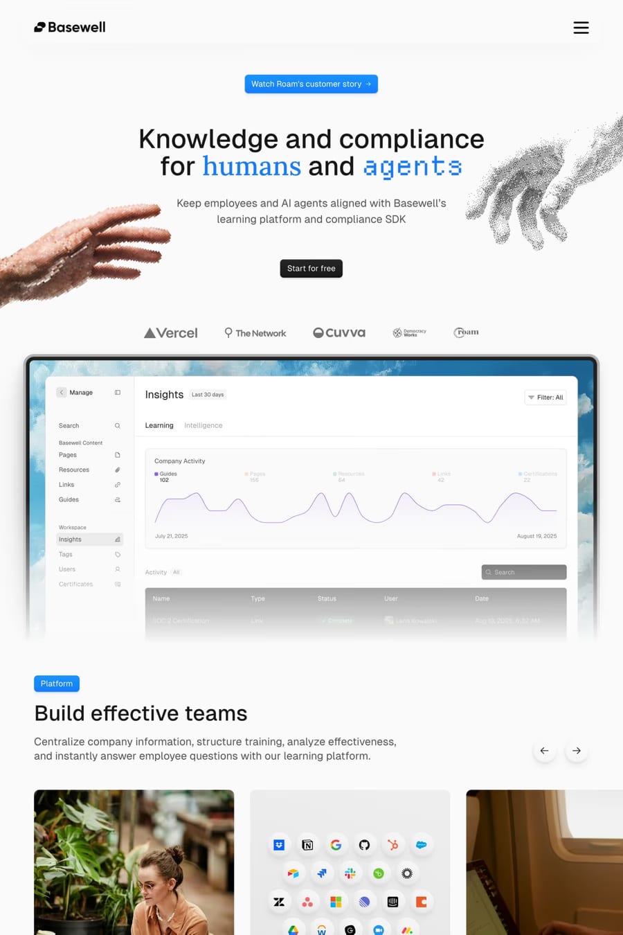 Basewell — landing website screenshot