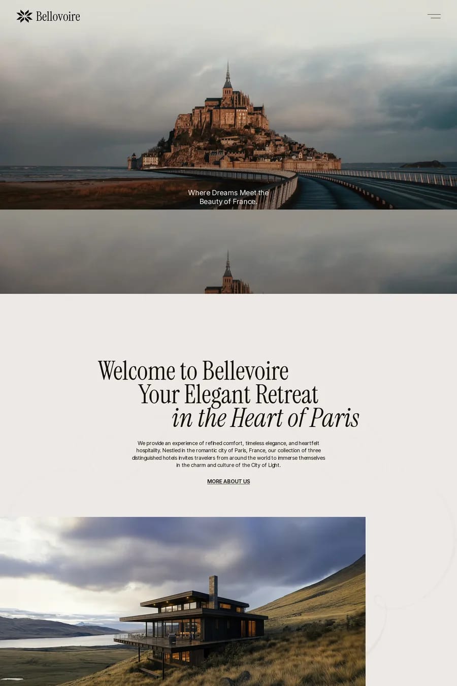 Bellevoire — landing website template screenshot