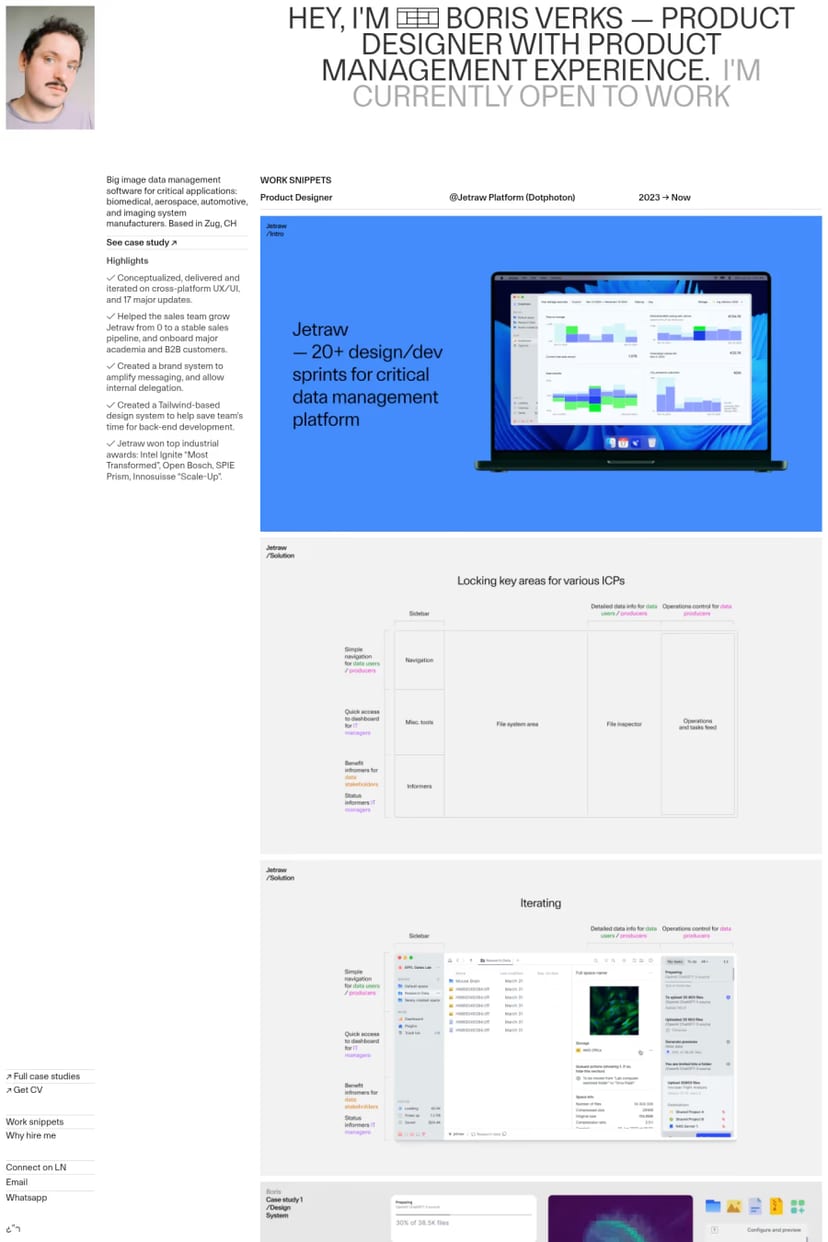 Boris Verks — screenshot of a portfolio site
