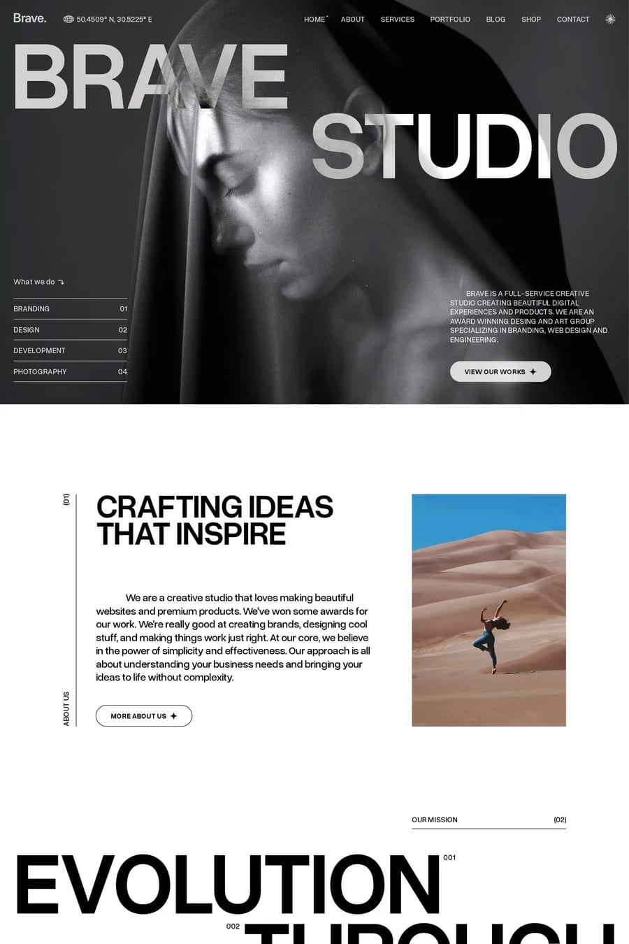 Brave Studio — agency website template screenshot
