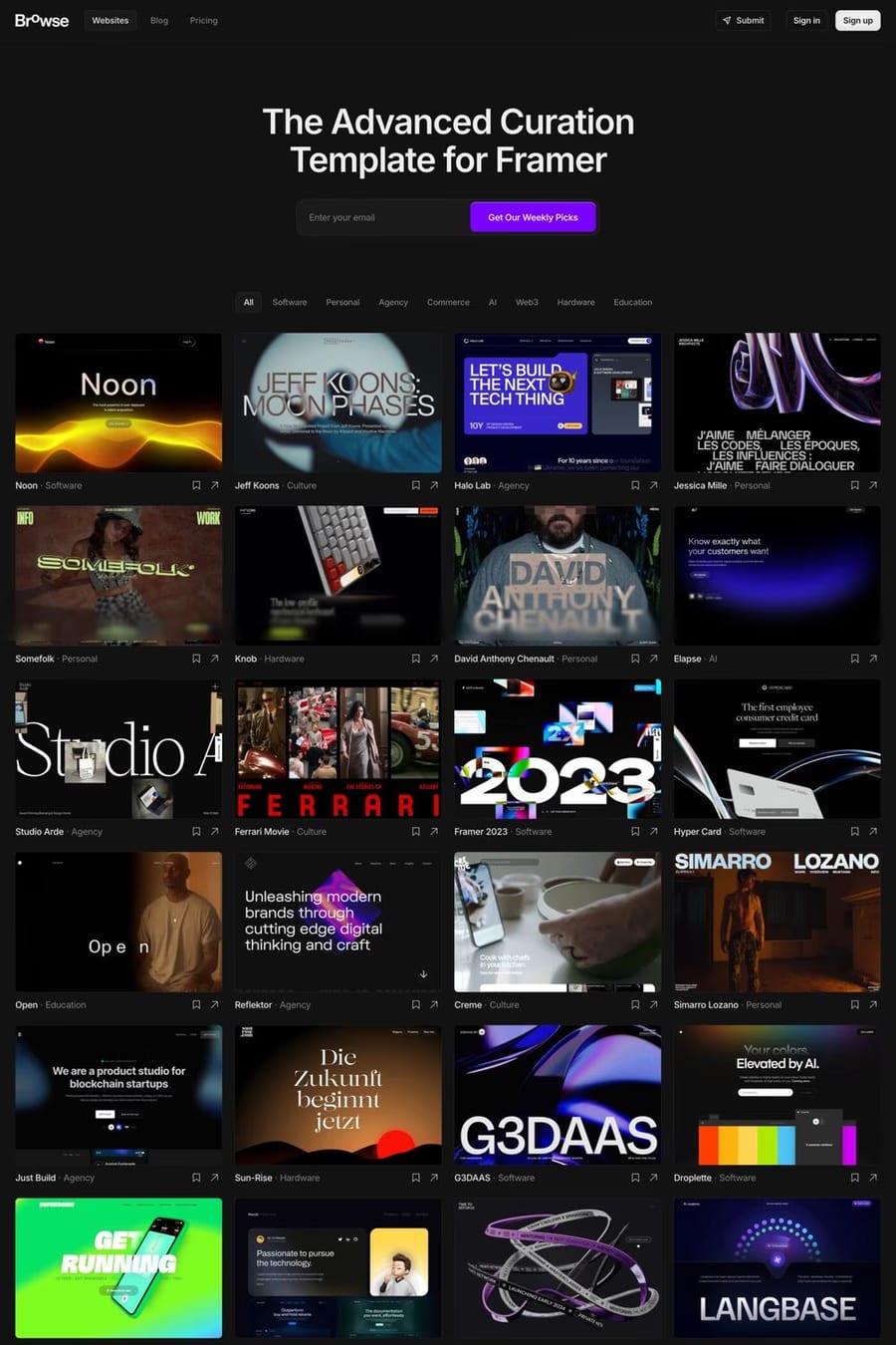 Browse — directory website template screenshot