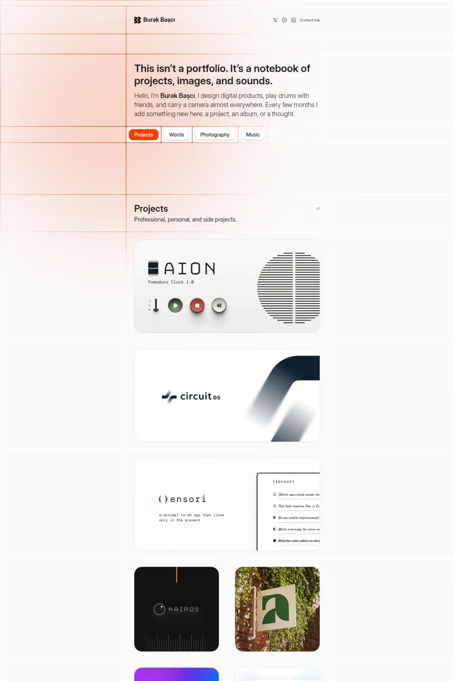 Burak Başcı — portfolio website screenshot