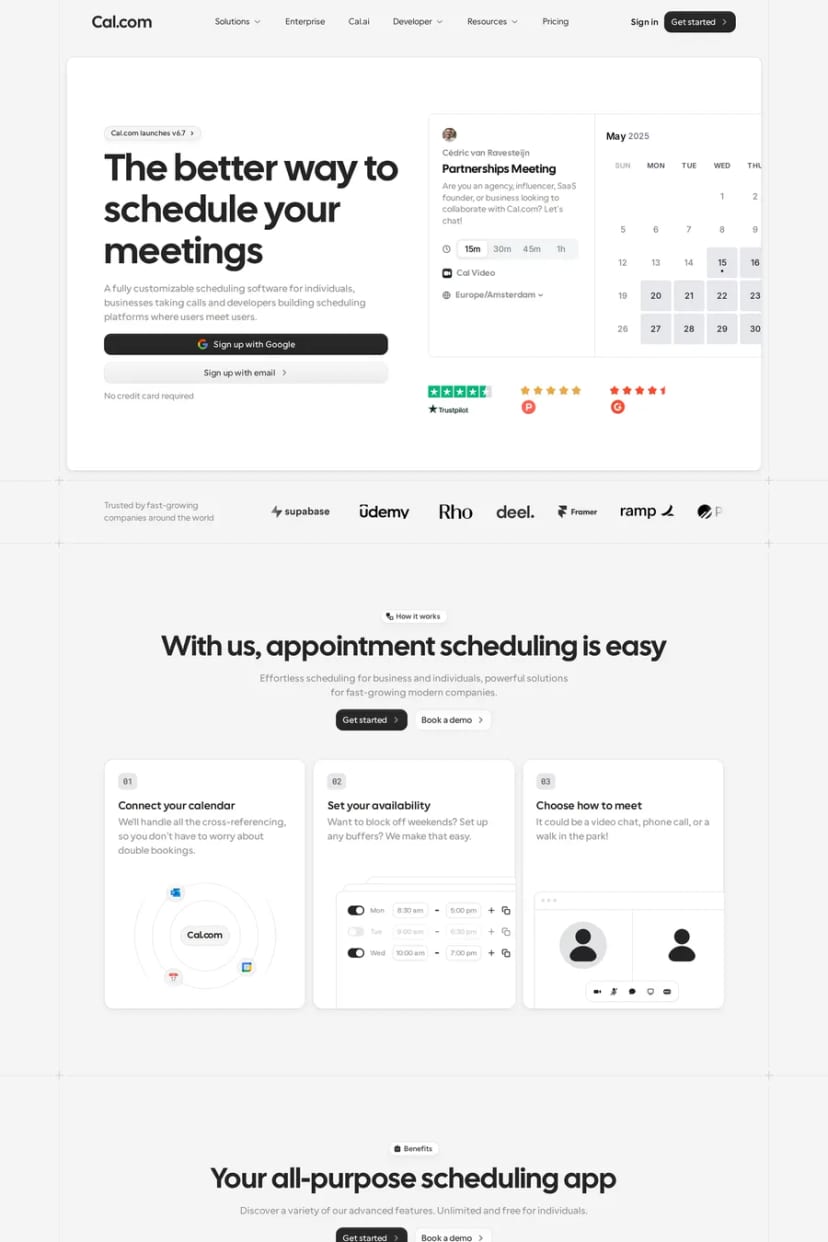Cal.com — screenshot of a landing page