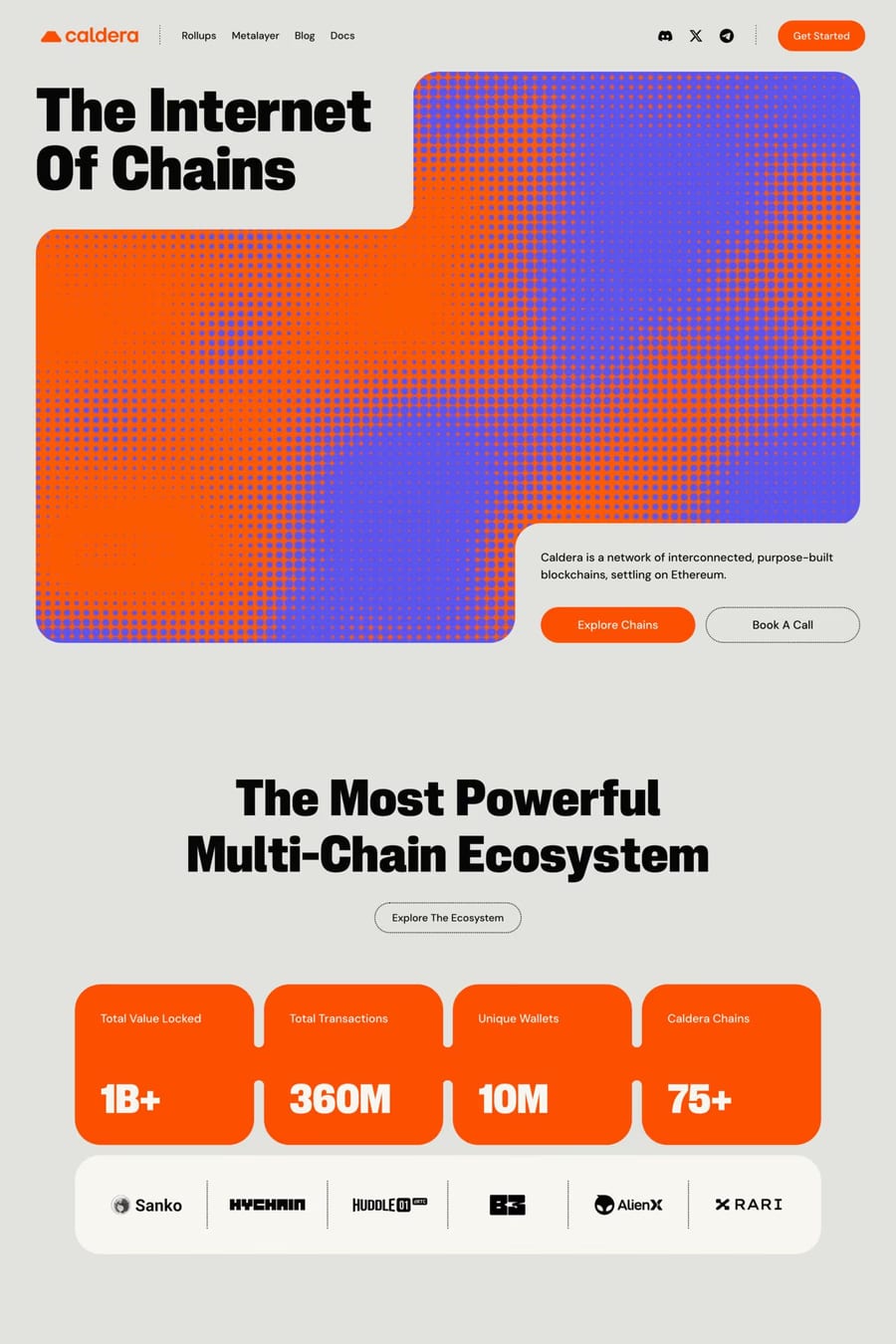 Caldera — landing website screenshot