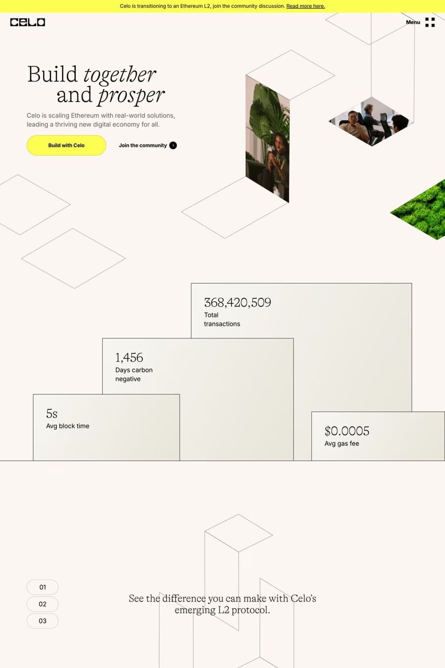 Celo — landing website screenshot