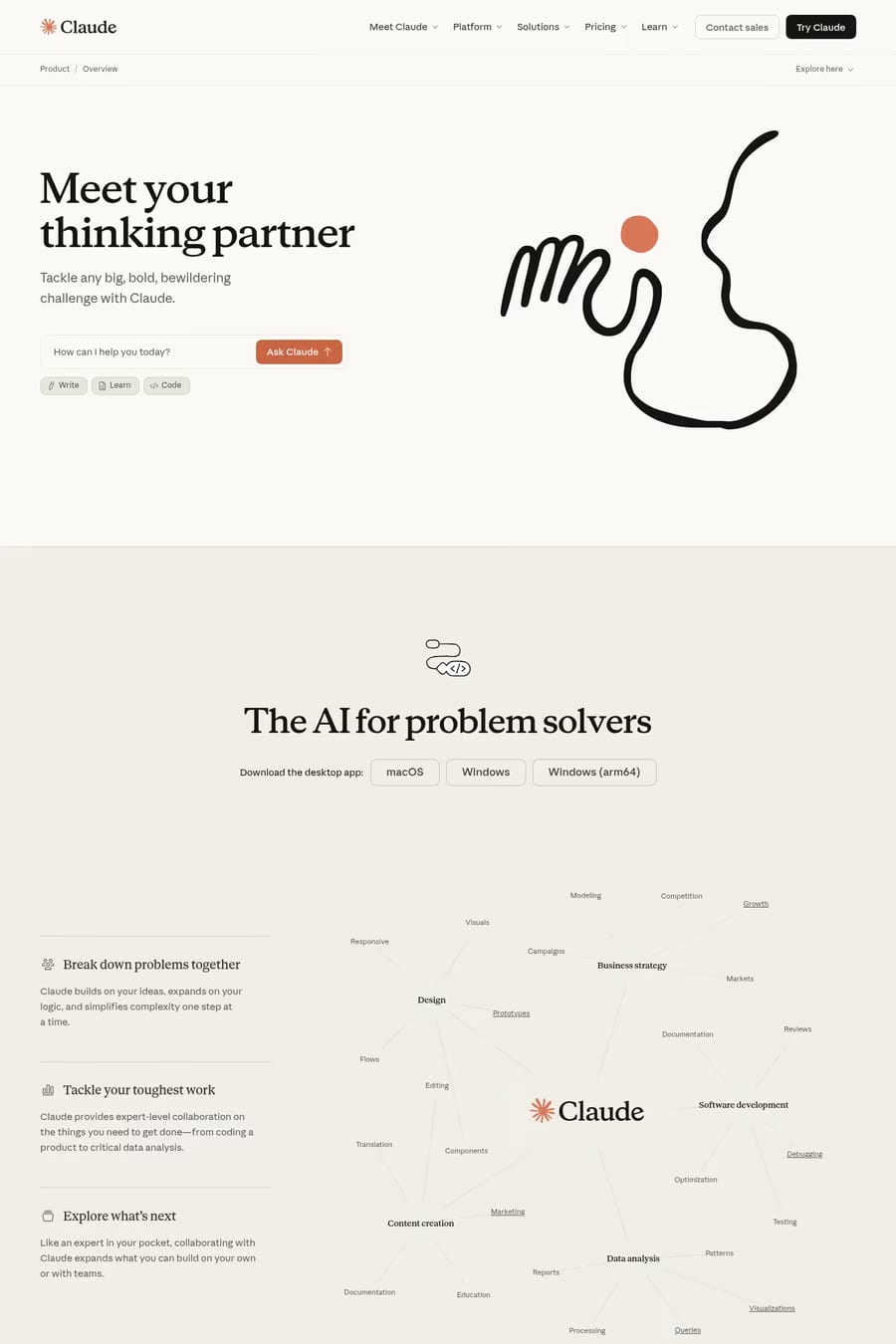 Claude — landing website screenshot