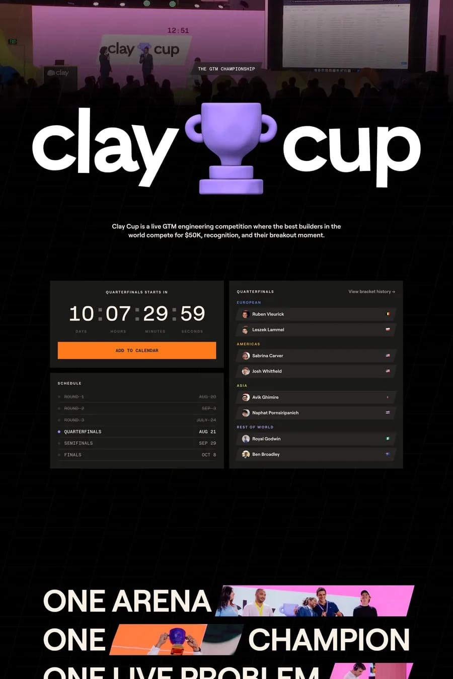 Clay Cup — landing website screenshot