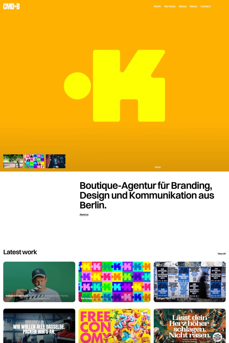 CMD+B — agency website screenshot