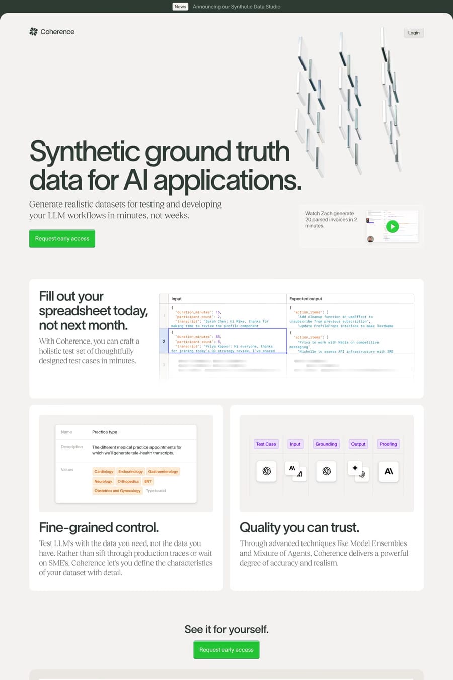 Coherence — landing website screenshot