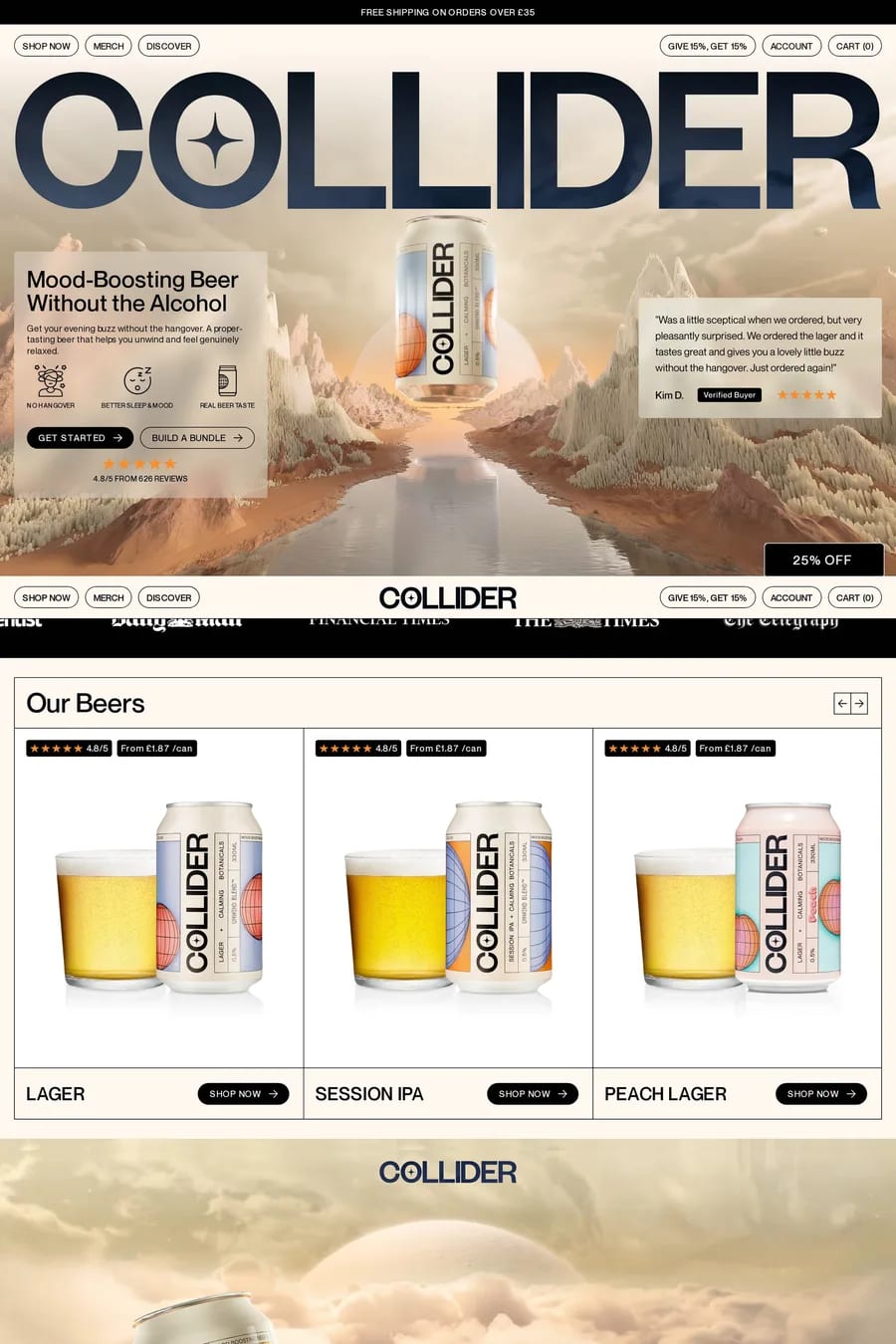 Collider — shop website screenshot
