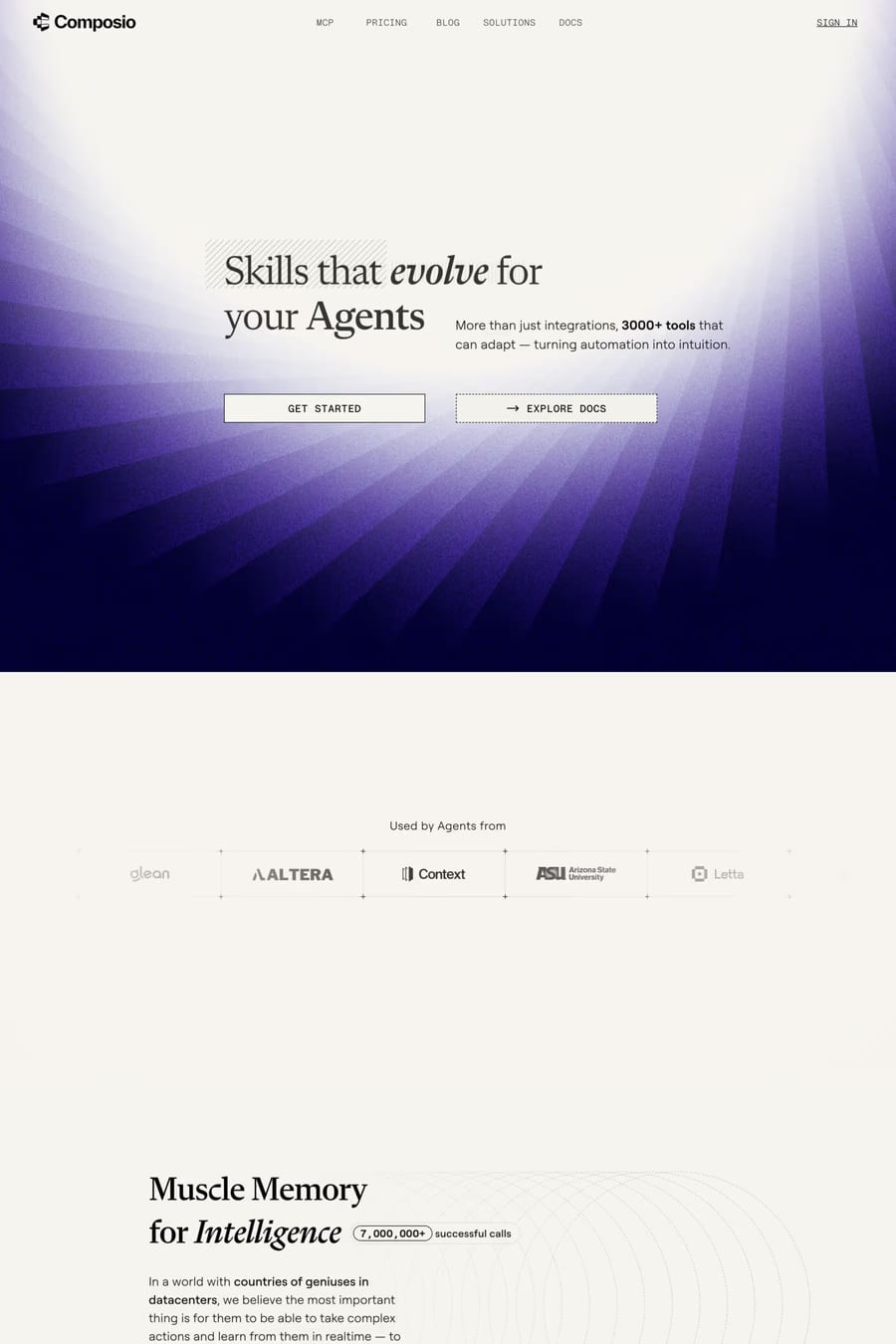 Composio — landing website screenshot