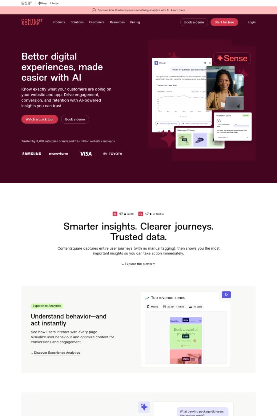 Contentsquare — landing website screenshot
