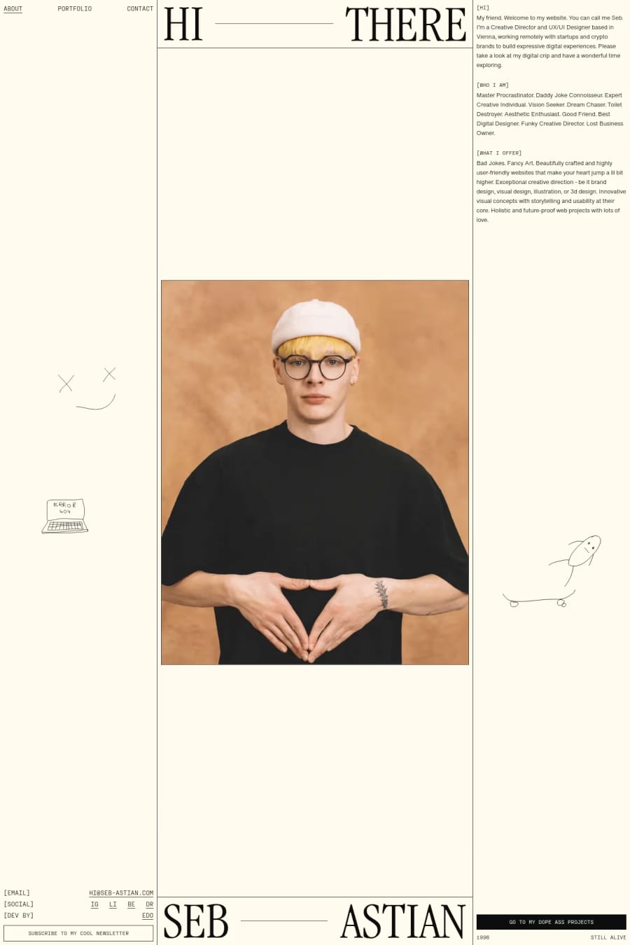 Seb-astian — portfolio website screenshot