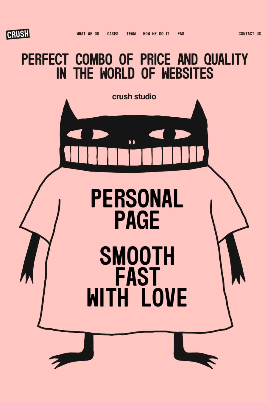 CRUSH STUDIO — screenshot of a fun design agency site in pink and white