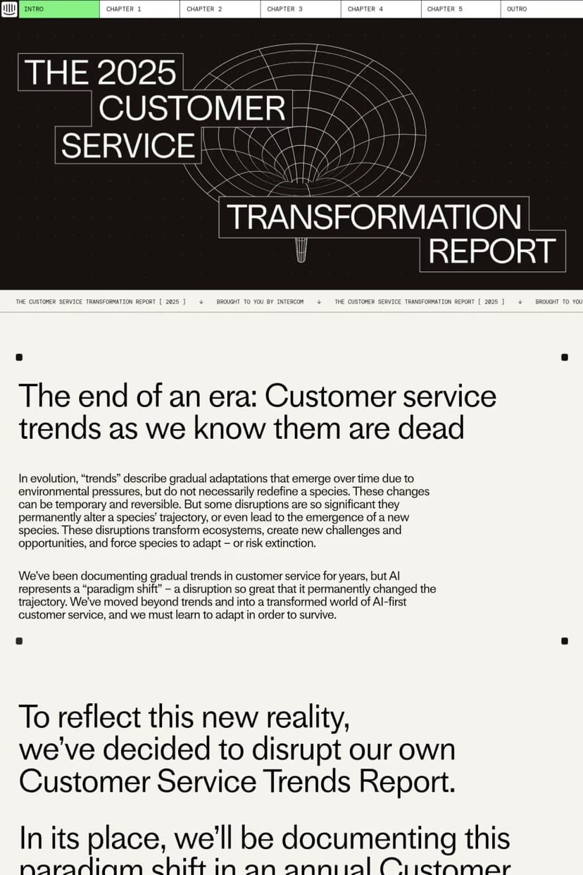 CS Transformation Report — screenshot of a landing page