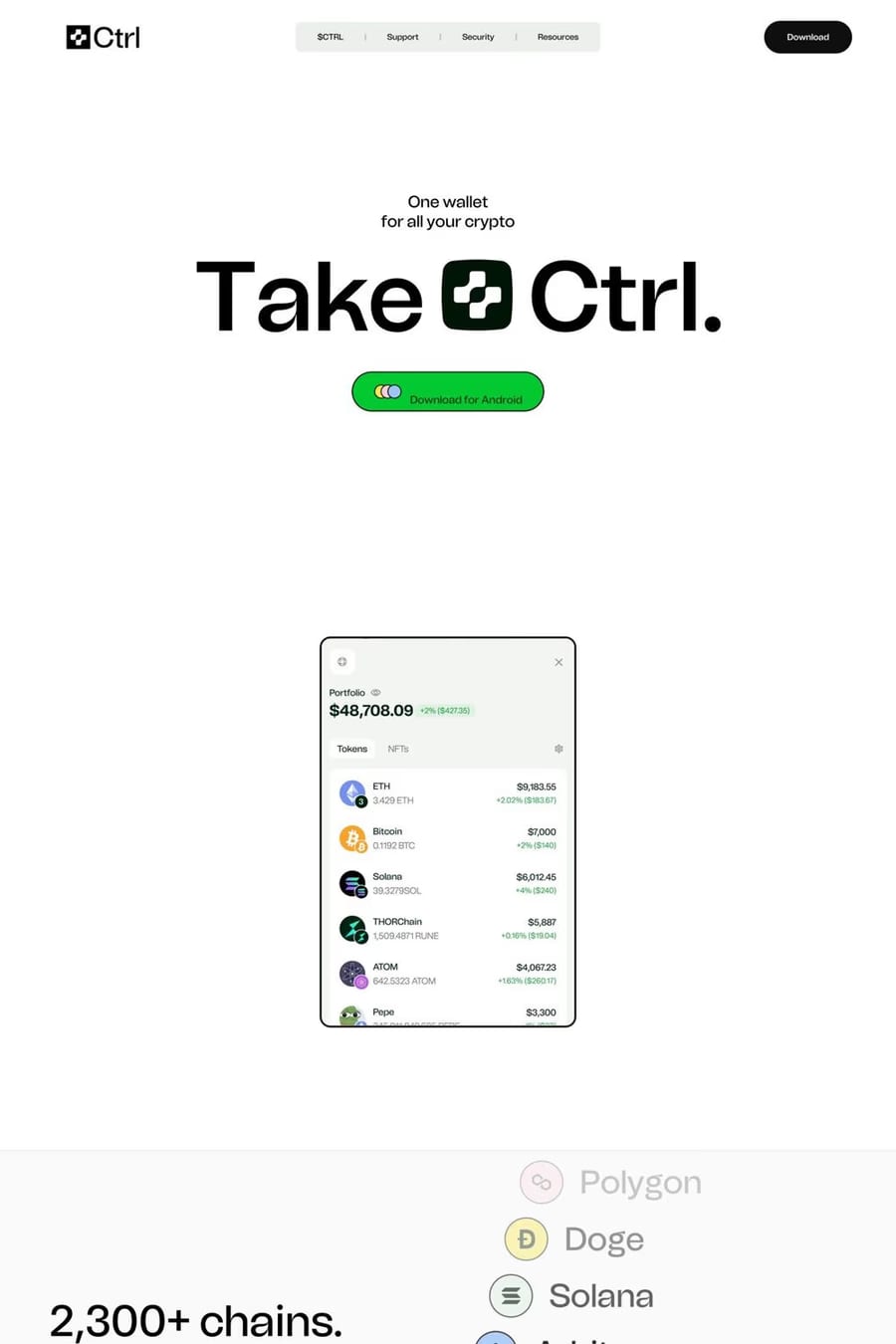 Ctrl — landing website screenshot