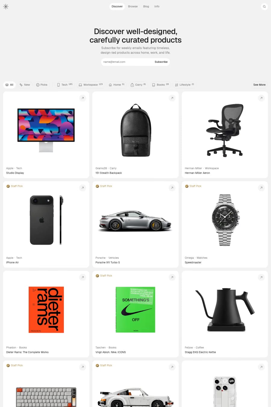 Curated Supply — directory website screenshot