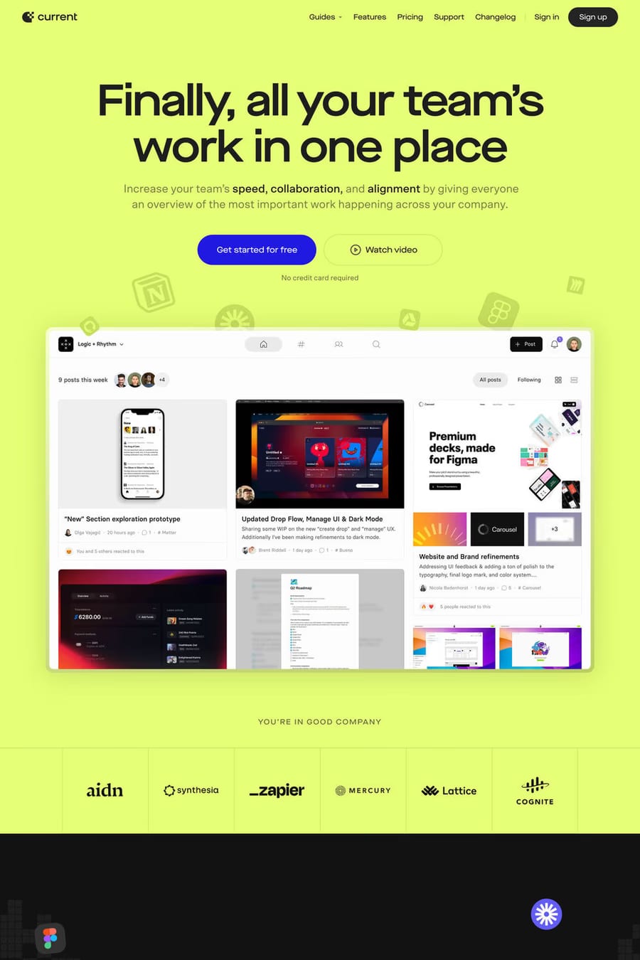 Current — landing website screenshot
