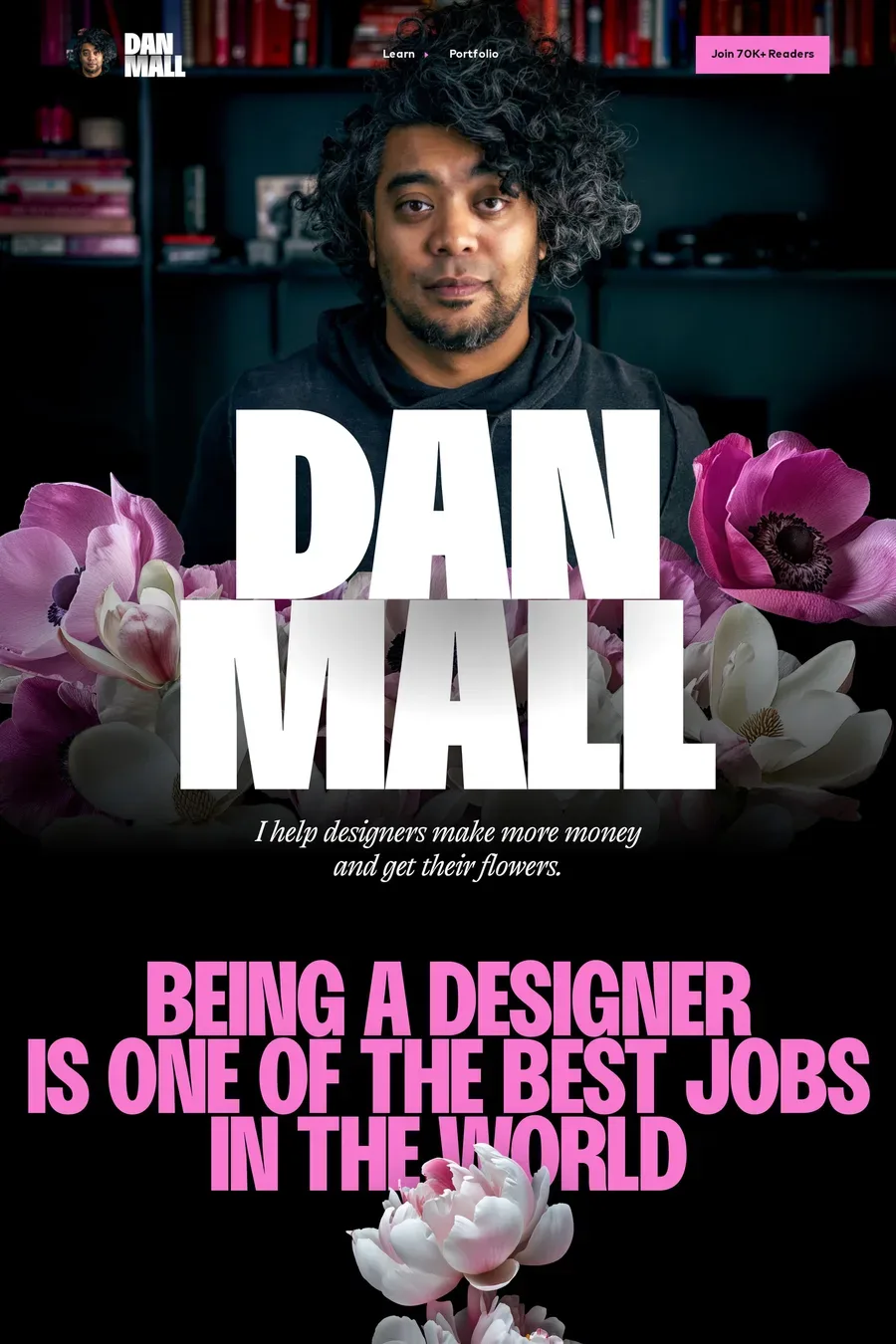 Dan Mall — screenshot of a dark, colourful design blog in black and white