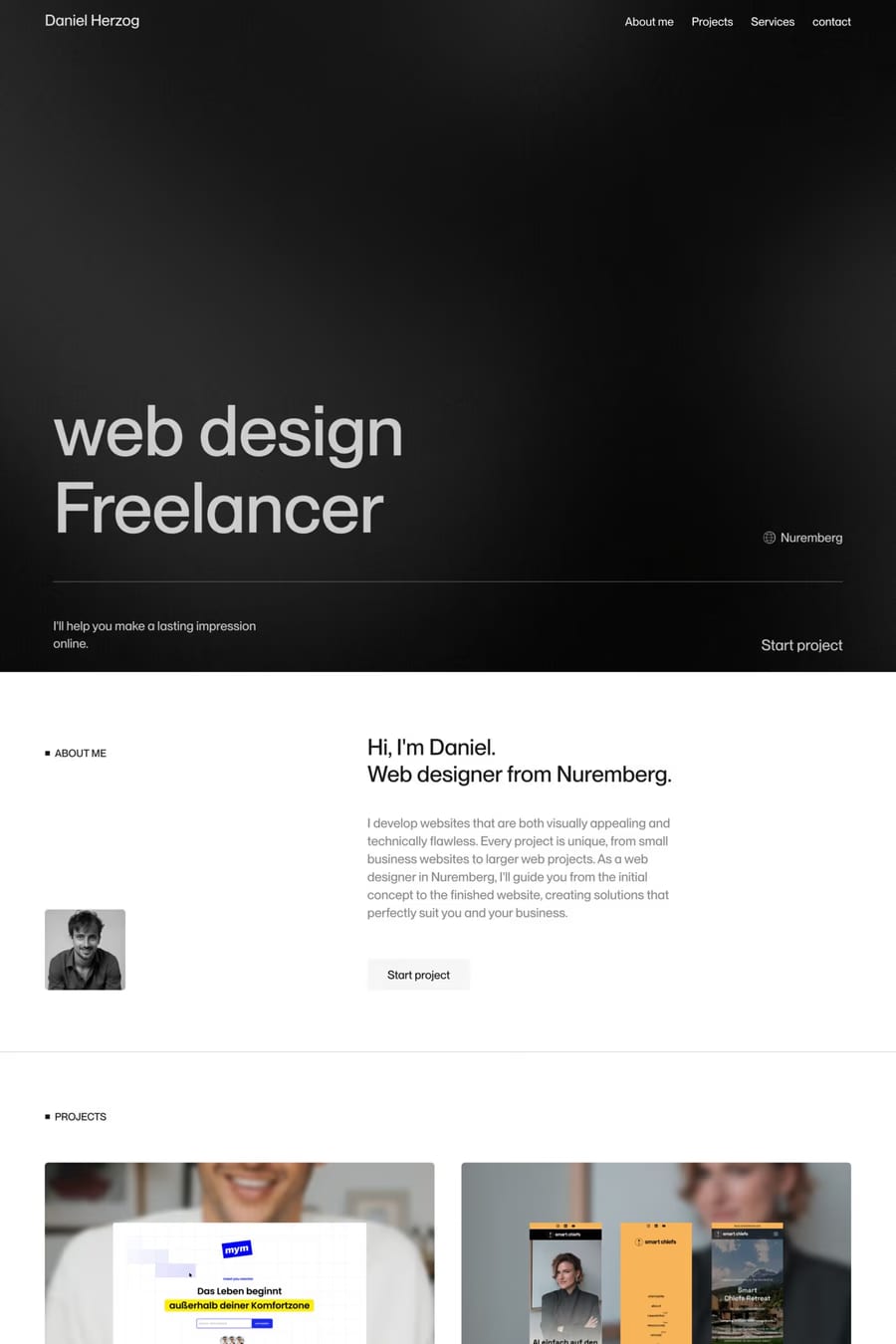 Daniel Herzog — portfolio website screenshot