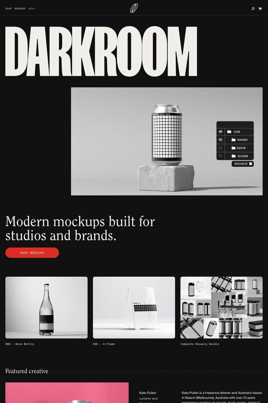 Darkroom — shop website screenshot