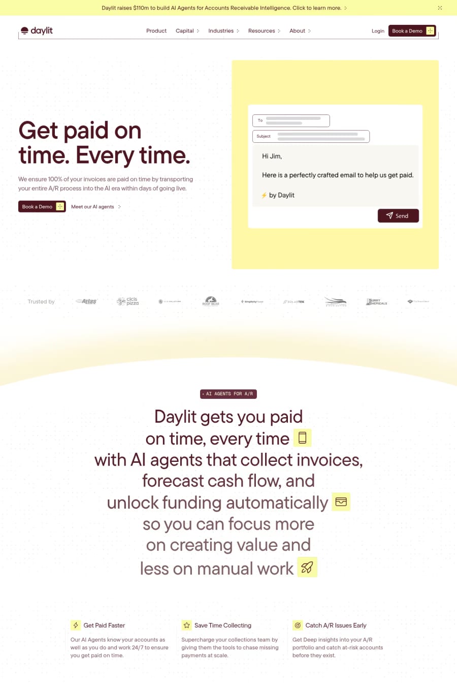 Daylit — landing website screenshot