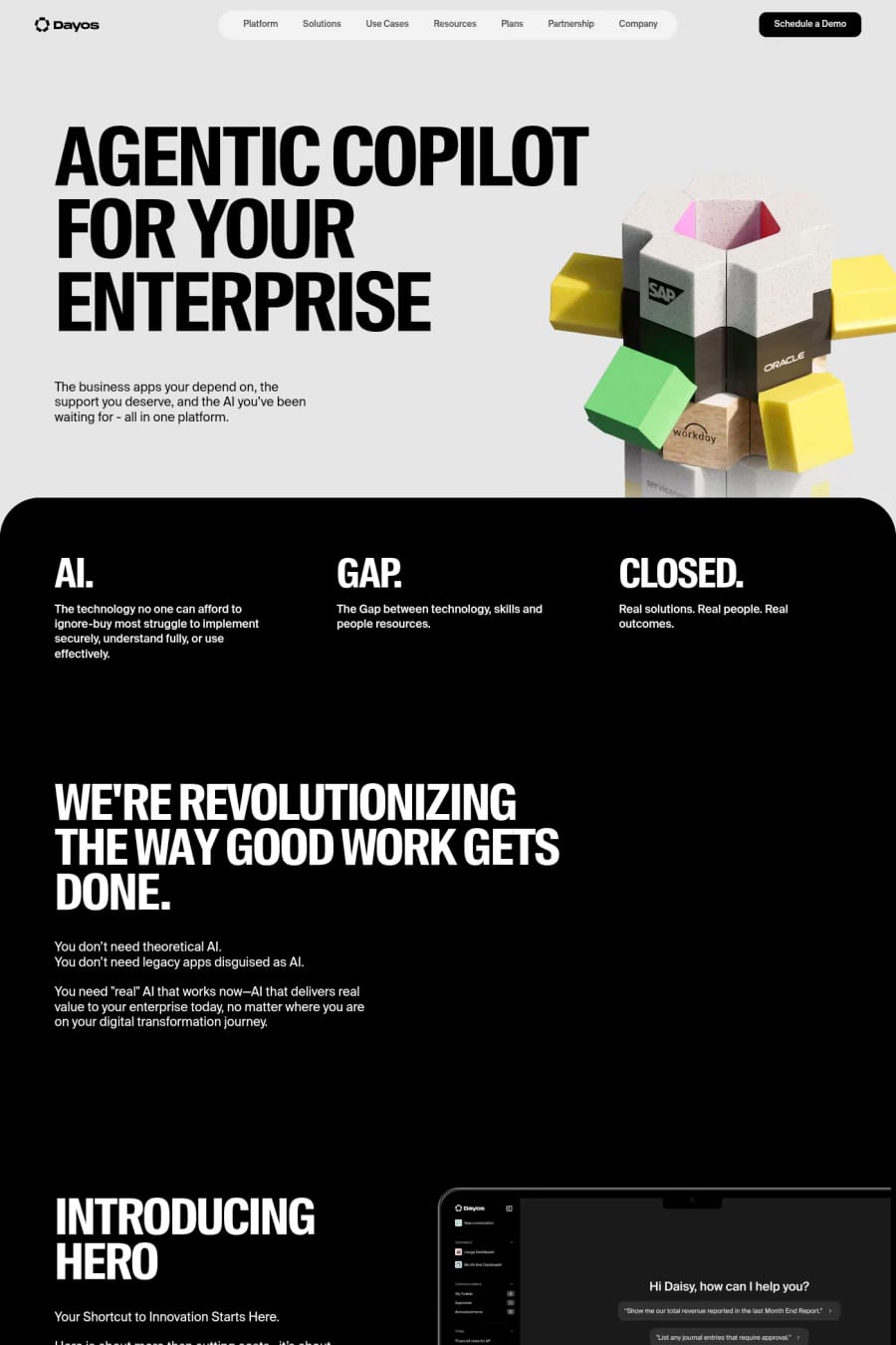 Dayos — landing website screenshot