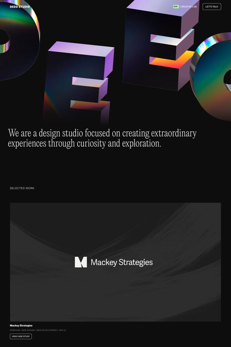Deeo Studio — agency website screenshot