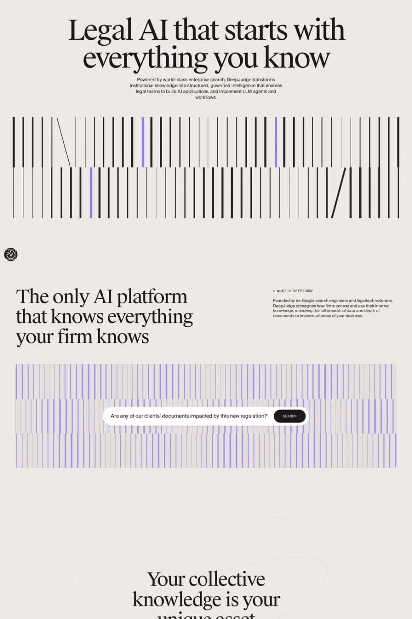 DeepJudge — screenshot of a landing page