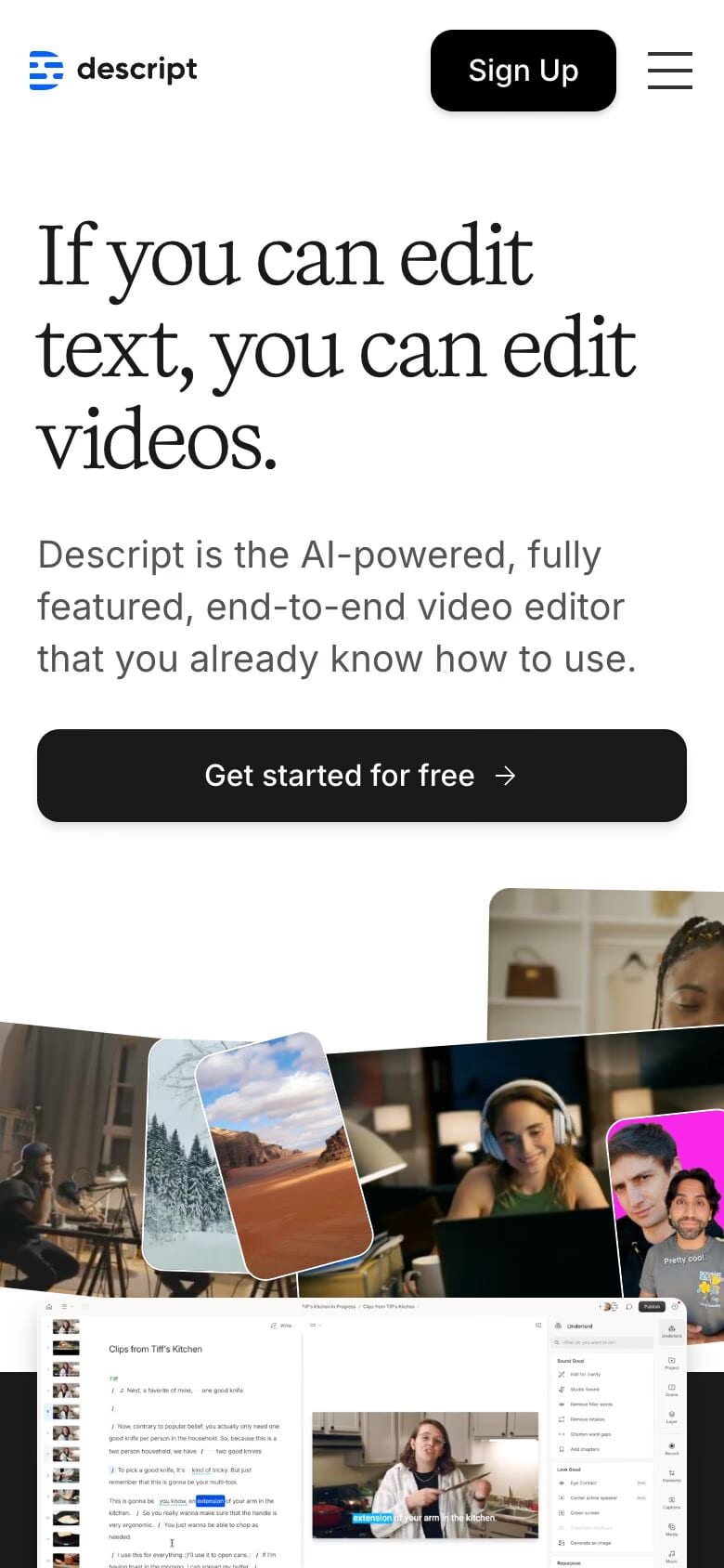 Descript mobile screenshot