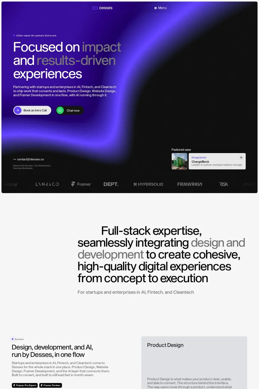 Desses — agency website screenshot