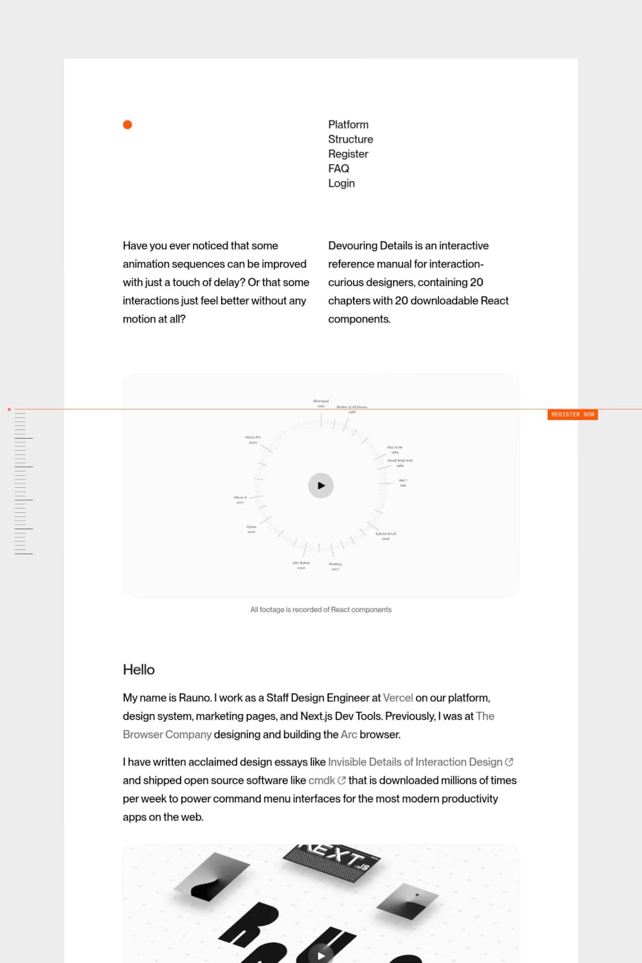 Devouring Details — landing website screenshot