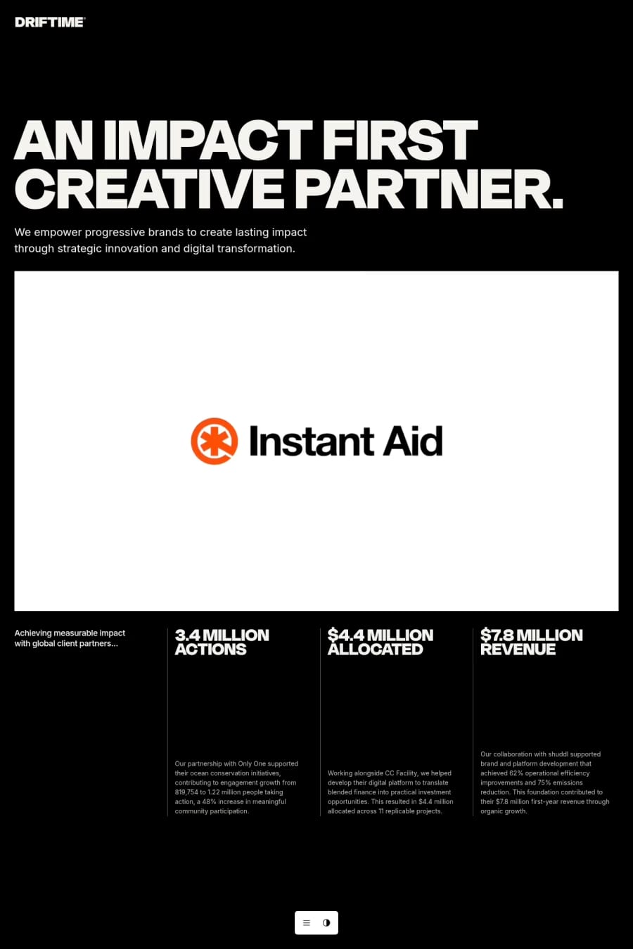 Driftime® — agency website screenshot