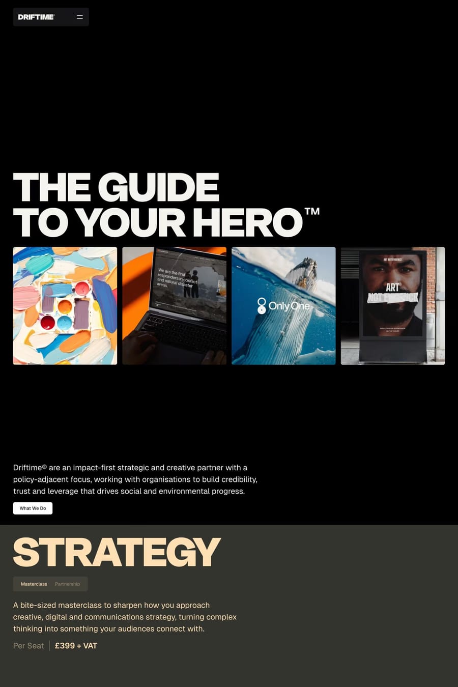 Driftime® — agency website screenshot