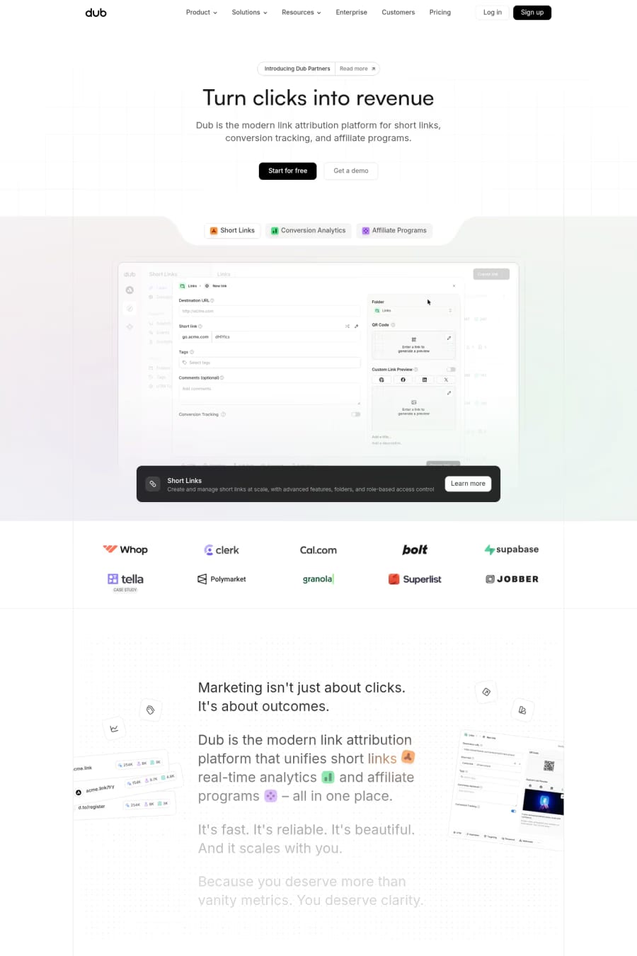 Dub — landing website screenshot