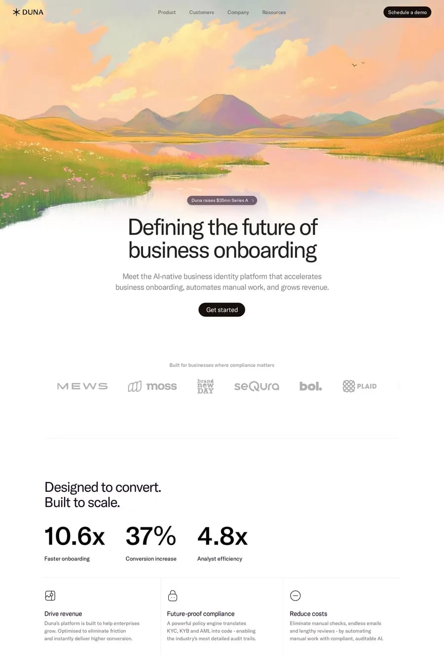 Duna — landing website screenshot